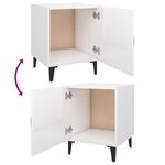 vidaXL Tables de chevet 2 Pièces Blanc brillant Bois d'ingénierie