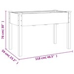 vidaXL Jardinière sur roues avec doublure brun 118x59x80 cm bois sapin