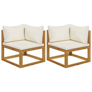 vidaXL Canapés d'angle sectionnels 2 Pièces avec coussins Blanc crème
