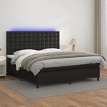 vidaXL Sommier à lattes de lit avec matelas et LED Noir 180x200 cm