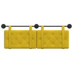 vidaXL Tête de lit suspendue Jaune Velours