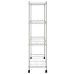 vidaXL Étagère de rangement 4 niveaux et roues 90x35x142 cm chrome