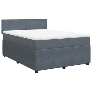 vidaXL Sommier à lattes de lit et matelas Gris foncé 160x200cm Velours