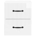 vidaXL Cabinet de chevet mural Blanc brillant 34 5 x 33 x 40 cm