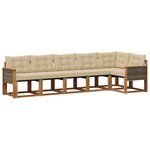 vidaXL Ensemble de canapés d'extérieur 6 pc Naturel et Beige