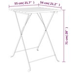 vidaXL Table de bistro pliante 55x54x71cm Bois de teck solide et acier