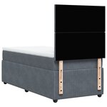 vidaXL Sommier à lattes de lit et matelas Gris foncé 90x200 cm Velours