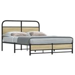 vidaXL Cadre de lit sans matelas 135x190 cm chêne sonoma