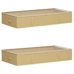 vidaXL Boîte de rangement avec fenêtre transparente 2 Pièces Crème