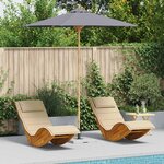 vidaXL Parasol de jardin Ø 240 x 260 cm Bambou Rond Gris foncé