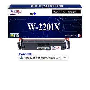 T3AZUR -Toner compatible avec HP W2201X / W2201A (220X/220A) pour HP Color LaserJet Pro MFP 4202dn 4202dw 4302fdn 4302fdw 4303dw 4303fdn 4303fdw - Cyan