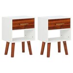 vidaXL Tables de chevet 2 Pièces Bois d'acacia massif 40x30x57 cm