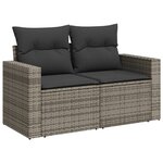vidaXL Salon de jardin avec coussins 13 Pièces gris résine tressée