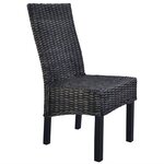 vidaXL Chaises à manger lot de 6 noir rotin Kubu et bois de manguier