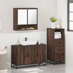 vidaXL Ensemble de meubles de salle de bain 3 Pièces Chêne marron