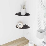vidaXL Étagère flottante avec étagère 2 Pièces Noir 15 x 15 x 2 cm