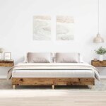 vidaXL Cadre de lit sans matelas vieux bois 200x200 cm bois ingénierie