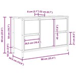 vidaXL Meuble sous-vasque avec tiroirs chêne marron 90x34 5x60 cm