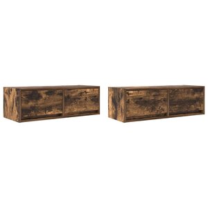vidaXL Meubles TV 2 Pièces chêne fumé 80x31x25 5 cm bois d'ingénierie