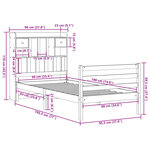 vidaXL Lit bibliothèque sans matelas cire marron 90x190 cm pin massif