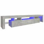 vidaXL Meuble TV avec lumières LED Gris béton 215x36 5x40 cm