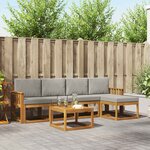 vidaXL Ensemble de canapés d'extérieur 6 Pièces Gris Naturel et Clair