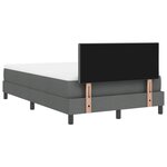 vidaXL Lit coffre avec matelas & LED gris foncé 120x190 cm tissu
