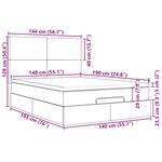 vidaXL Cadre de lit ottoman et matelas gris clair 140x190 velours