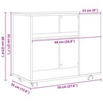 vidaXL Table d'appoint en chêne noir 70 x 35 x 60 cm Bois d'ingénierie