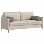 vidaXL Coussins d'accent 2 Pièces Taupe Ø 25 x 70 cm tissu