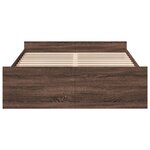 vidaXL Cadre de lit avec tiroirs sans matelas chêne marron 135x190 cm