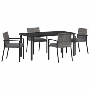 vidaXL Ensemble de salle à manger pour jardin 5 Pièces Gris