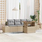 vidaXL Ensemble de salle à manger pour jardin avec coussin Beige  Gris