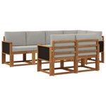 vidaXL Ensemble de canapés d'extérieur 7 pc Naturel et gris clair