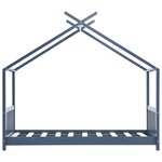 vidaXL Cadre de lit d'enfant Gris Bois de pin massif 80x160 cm