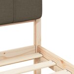 vidaXL Cadre de lit avec tête de lit rembourrée Taupe 90 x 200 cm