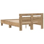 vidaXL Cadre de lit chêne artisanal 120 x 190 cm Bois d'ingénierie