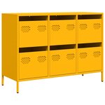vidaXL Buffet jaune moutarde 101 5x39x73 5 cm acier laminé à froid