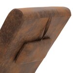 vidaXL Chaise longue avec oreiller marron Similicuir daim