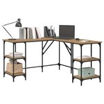vidaXL Bureau Chêne artisanal 139 x 139 x 75 cm Bois d'ingénierie