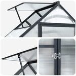 vidaXL Serre de jardin avec porte Anthracite 183 5 x 63 5 x 207 cm