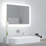 vidaXL Miroir à LED de salle de bain Gris béton 60x8 5x37 cm Acrylique