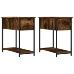 vidaXL Tables de chevet 2 Pièces chêne fumé 30x60x60 cm bois d'ingénierie