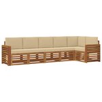 vidaXL Ensemble de canapés d'extérieur 6 pc Naturel et Beige Polyester