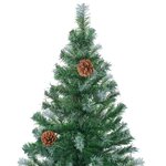 vidaXL Arbre de Noël givré pré-éclairé et pommes de pin 150 cm