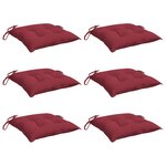 vidaXL Coussins de chaise lot de 6 bordeaux 40x40x7 cm tissu oxford
