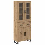 vidaXL Haut Armoire 2 Pièces Chêne artisanal Bois Aggloméré et Verre