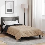 vidaXL Duvet d'été simple Noir et Taupe 220 x 135 cm Microfibre