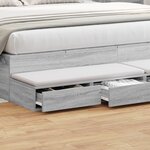 Tiroirs de lit vidaXL Gris Sonoma 200x36 5x16 5 cm en bois aggloméré