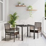 vidaXL Chaise de jardin 2 Pièces Marron 53 x 60 x 85cm polyrotin